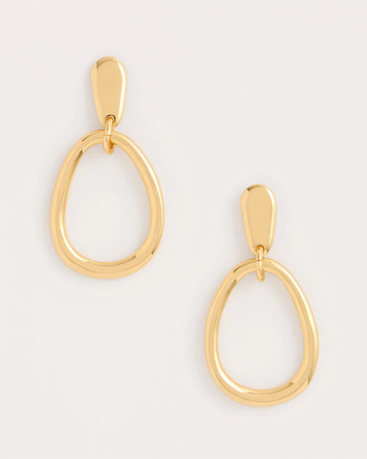Chico's Goldtone Open Circle Drop Earrings Gold