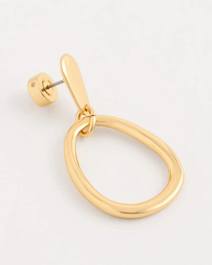 Chico's Goldtone Open Circle Drop Earrings Gold