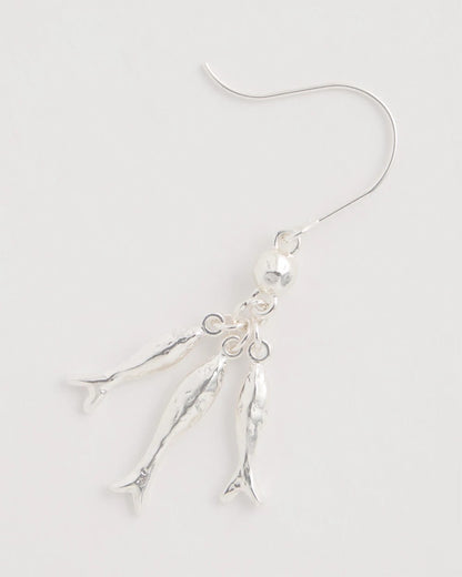 Chico's Silvertone Fish Cluster Earrings Silver