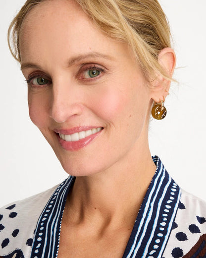 Chico's Neutral Resin Drop Hoop Earrings Neutral