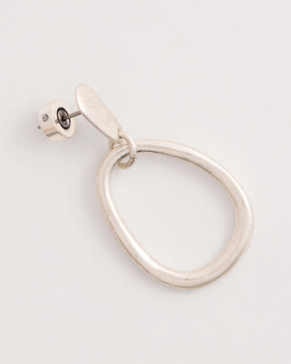 Chico's Silvertone Open Circle Drop Earrings Silver