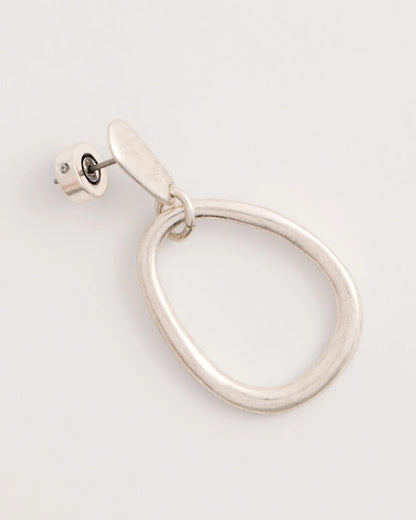 Chico's Silvertone Open Circle Drop Earrings Silver