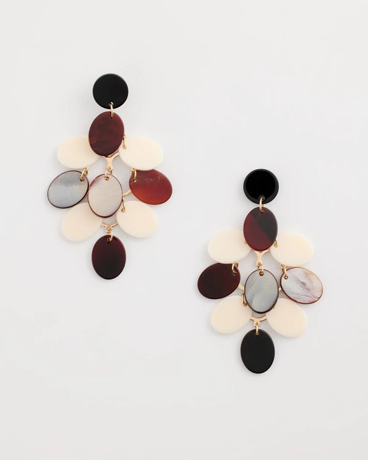 Chico's Neutral Resin Chandelier Earrings Neutral