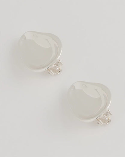 Chico's Silvertone Stud Clip-On Earrings Silver