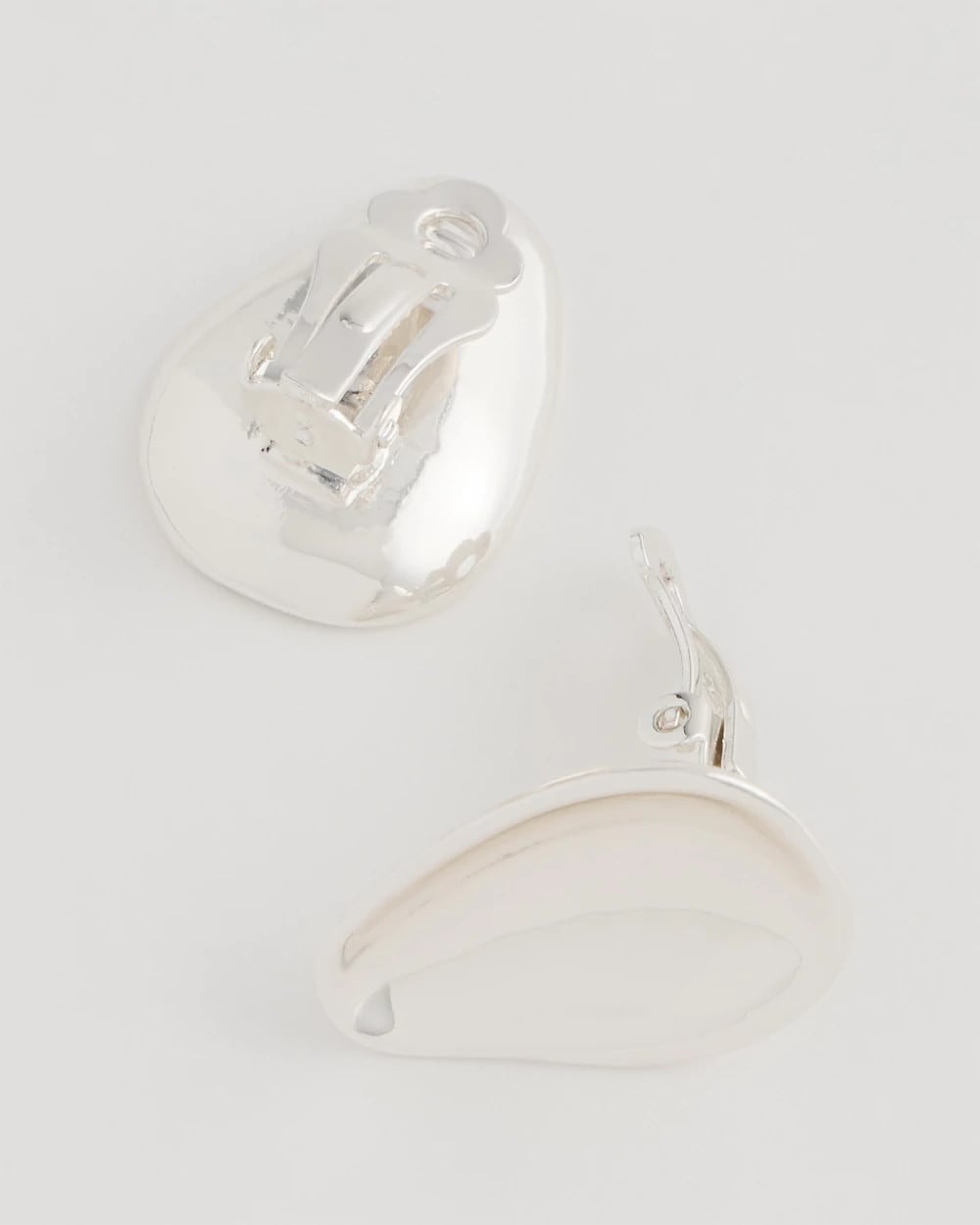 Chico's Silvertone Stud Clip-On Earrings Silver