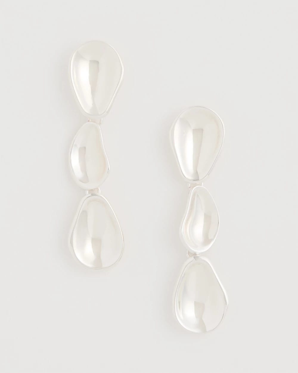 Chico's Silvertone Linear Drop Earrings Silver