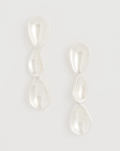 Chico's Silvertone Linear Drop Earrings Silver