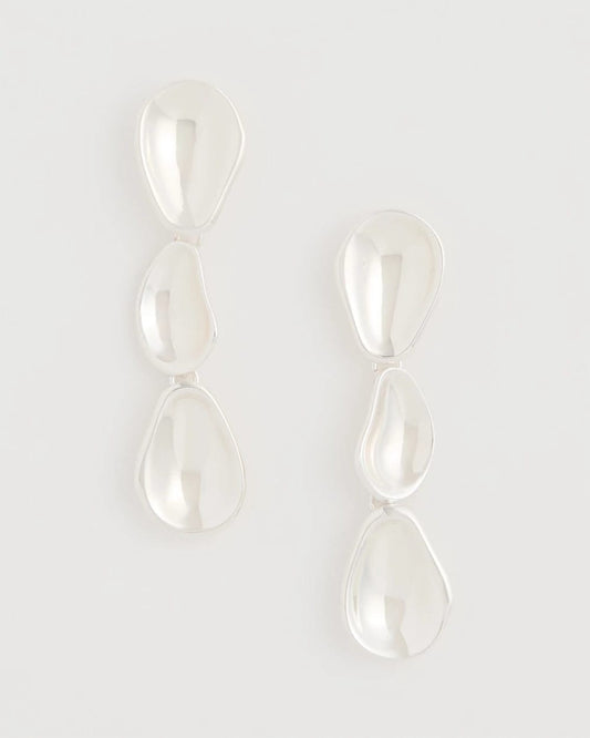 Chico's Silvertone Linear Drop Earrings Silver