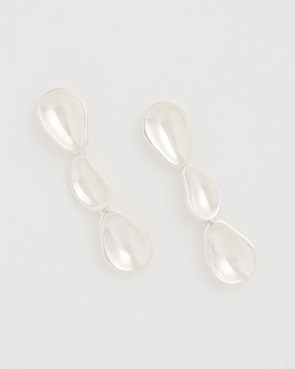 Chico's Silvertone Linear Drop Earrings Silver