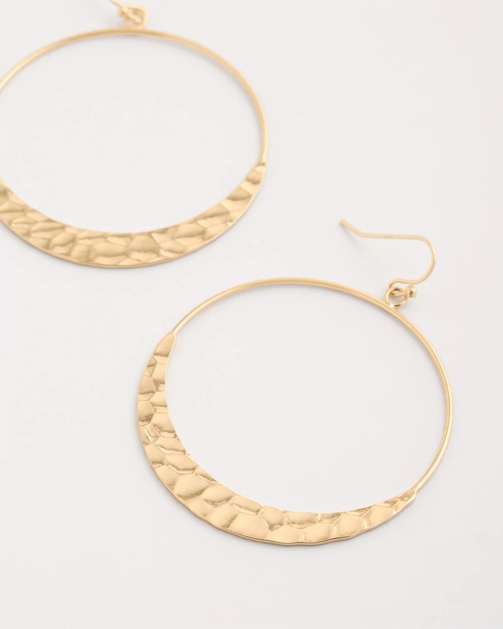 Chico's Hammered Hoop Earrings Gold