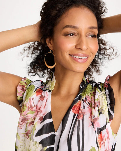 Chico's Hammered Hoop Earrings Gold