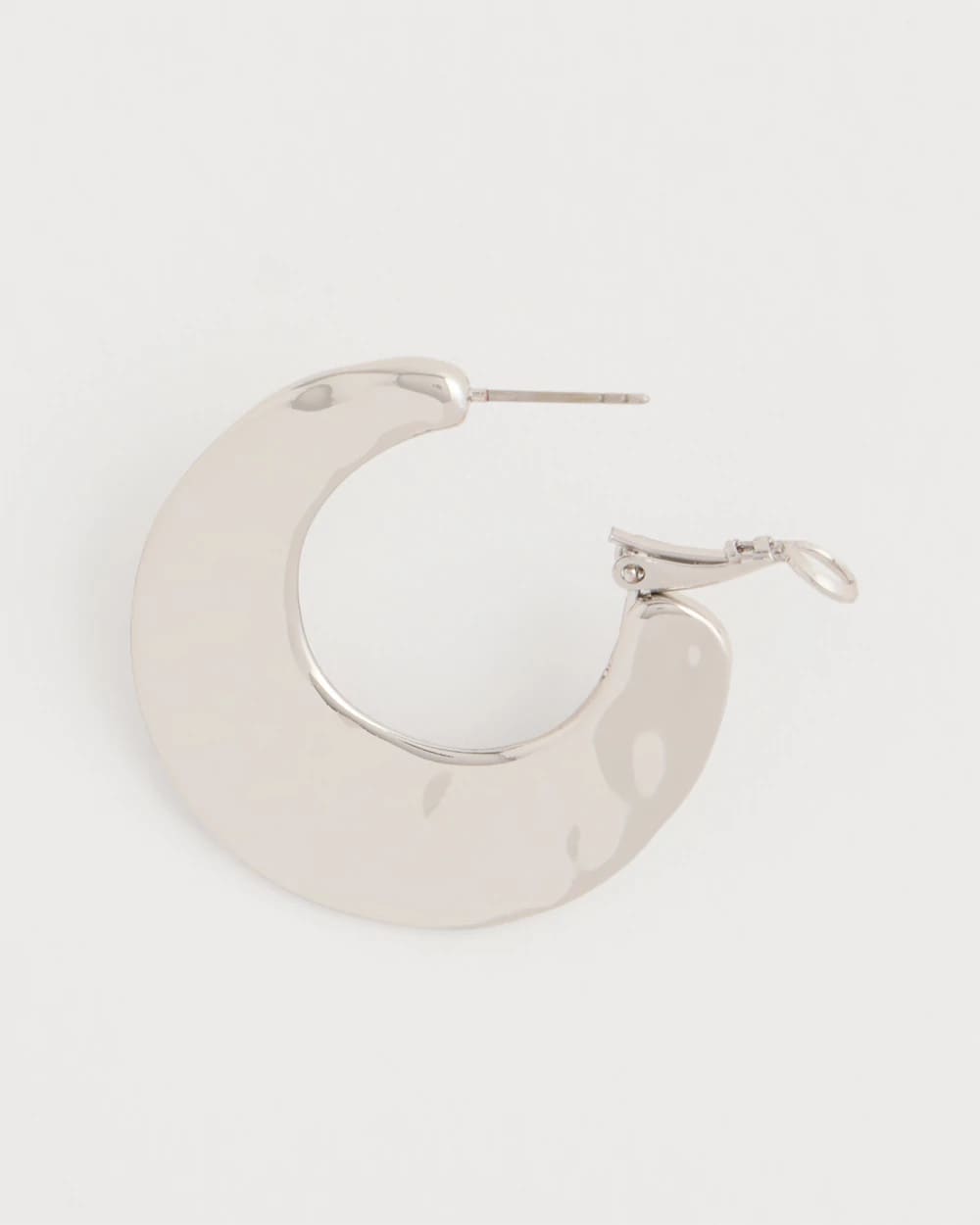 Chico's Hammered Hoop Earrings Silver