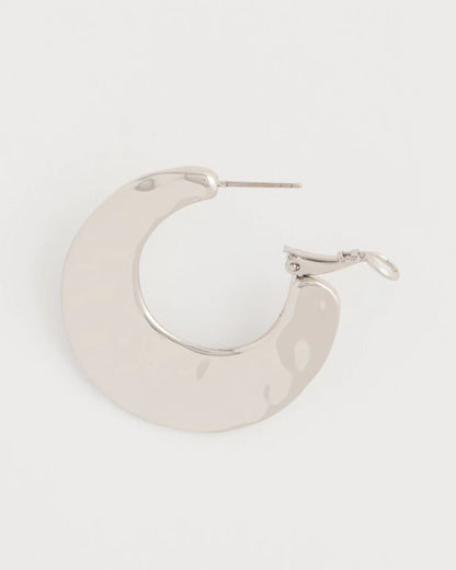 Chico's Hammered Hoop Earrings Silver