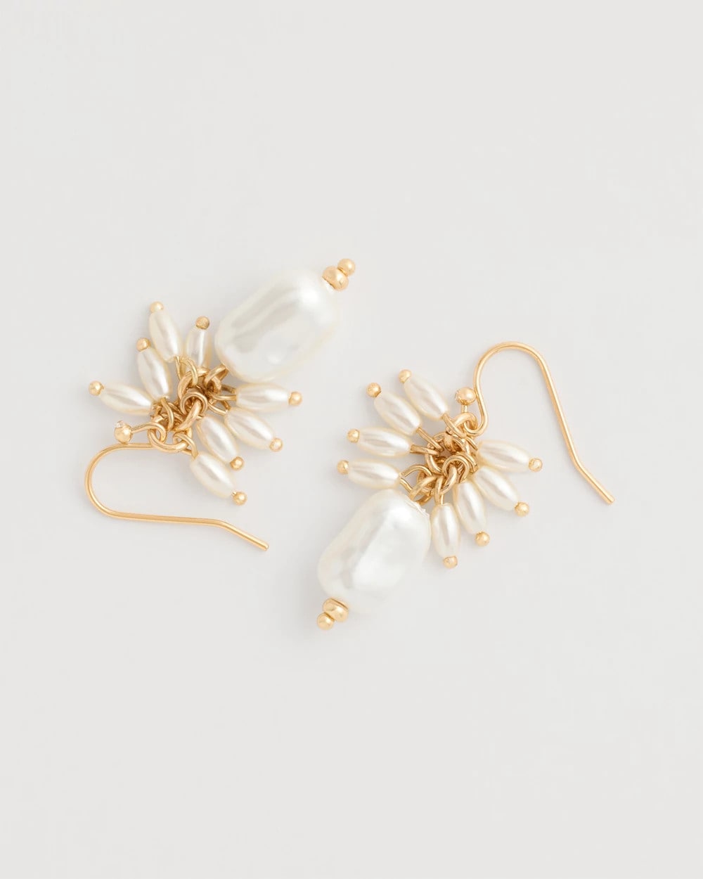 Chico's Pearl Cluster Drop Earrings Pearl