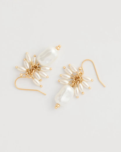 Chico's Pearl Cluster Drop Earrings Pearl