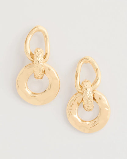 Chico's Golden Link Drop Earrings Gold