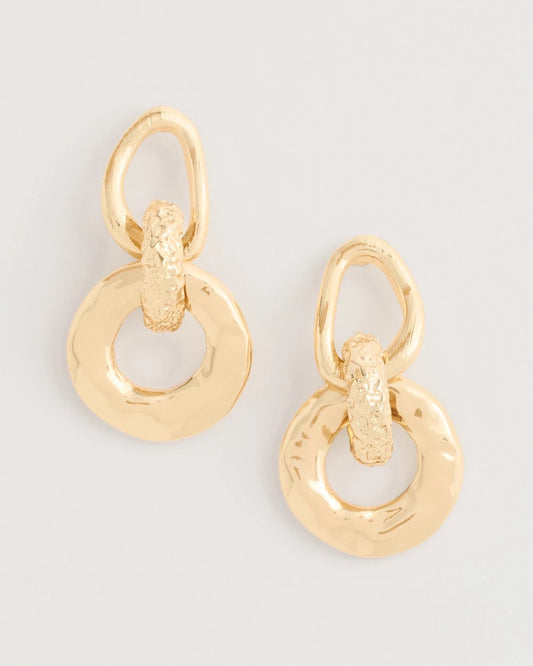 Chico's Golden Link Drop Earrings Gold