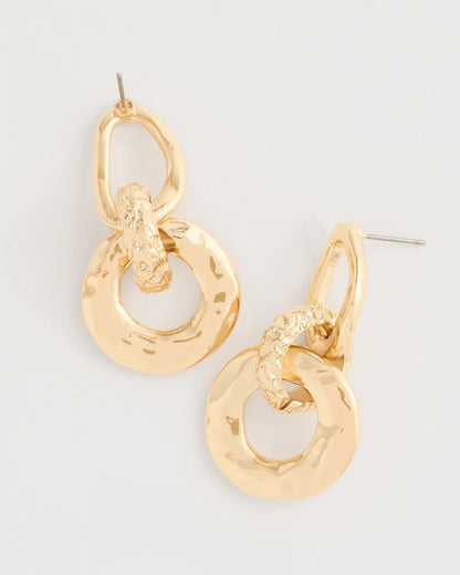 Chico's Golden Link Drop Earrings Gold