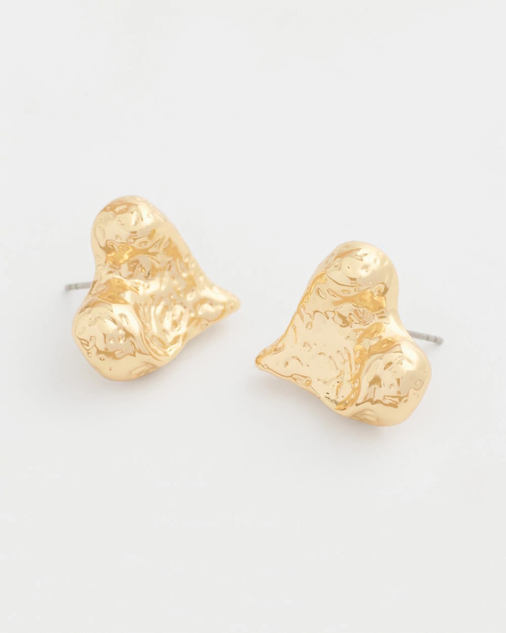 Chico's Golden Heart Stud Earrings Gold