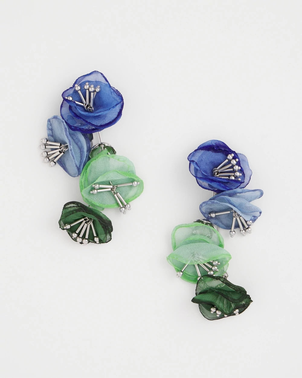 Chico's Multi Floral Linear Earrings Multi