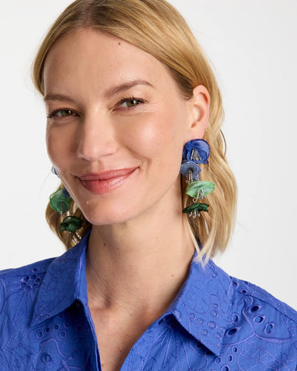 Chico's Multi Floral Linear Earrings Multi