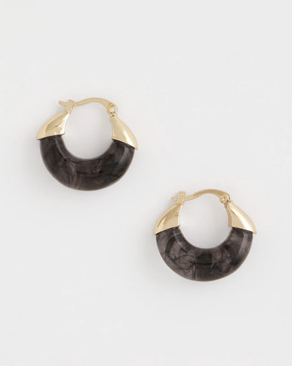 Chico's Marble Gold Hoop Earrings Gold