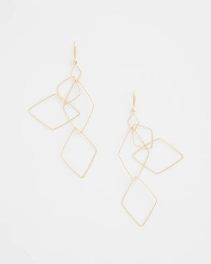 Chico's Diamond Shaped Linear Earrings Gold