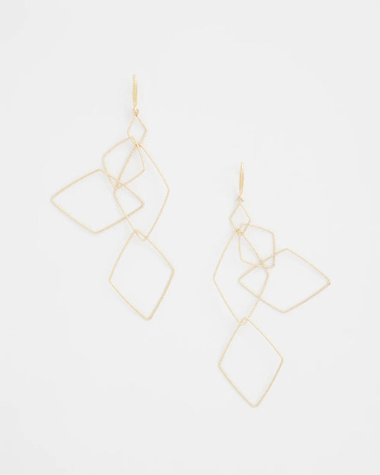 Chico's Diamond Shaped Linear Earrings Gold