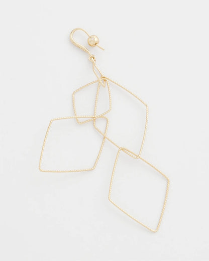 Chico's Diamond Shaped Linear Earrings Gold