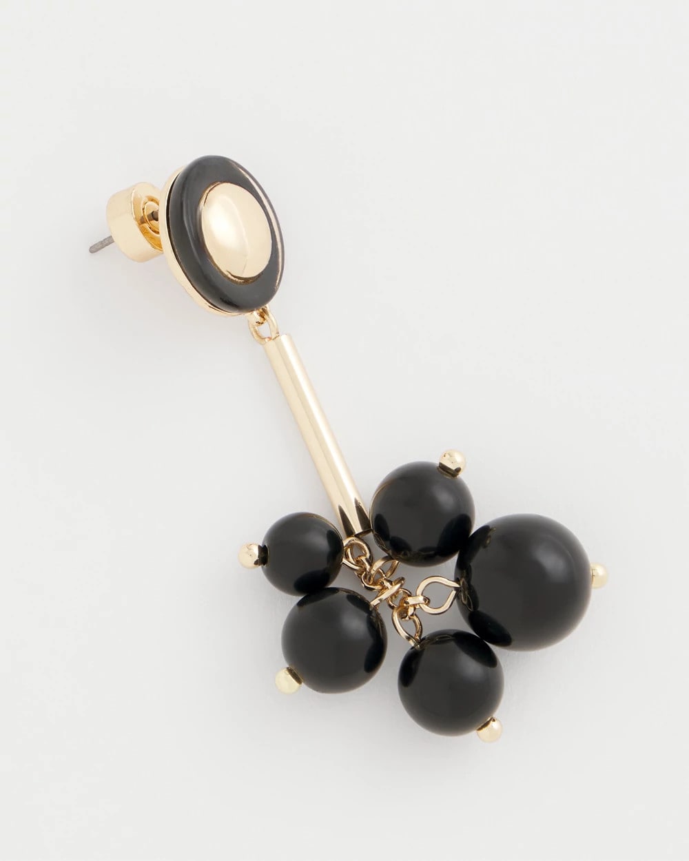 Chico's Linear Black Bead Cluster Earrings Black