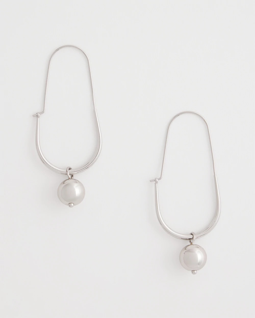 Chico's Silver Bead Threader Earrings Silver