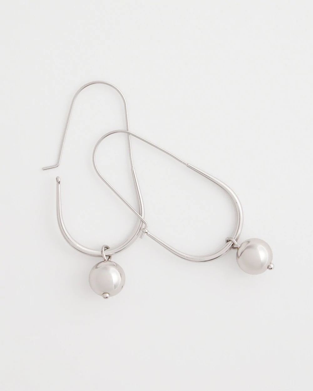 Chico's Silver Bead Threader Earrings Silver