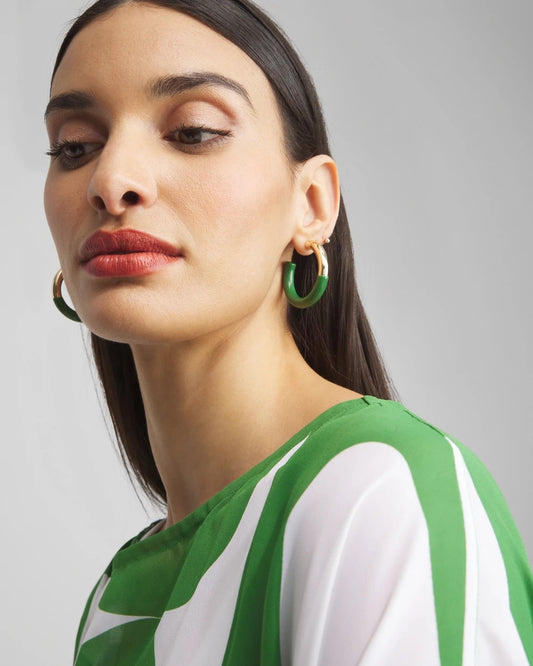 Chico's No Droop™ Green Dipped Hoops Verdant Green