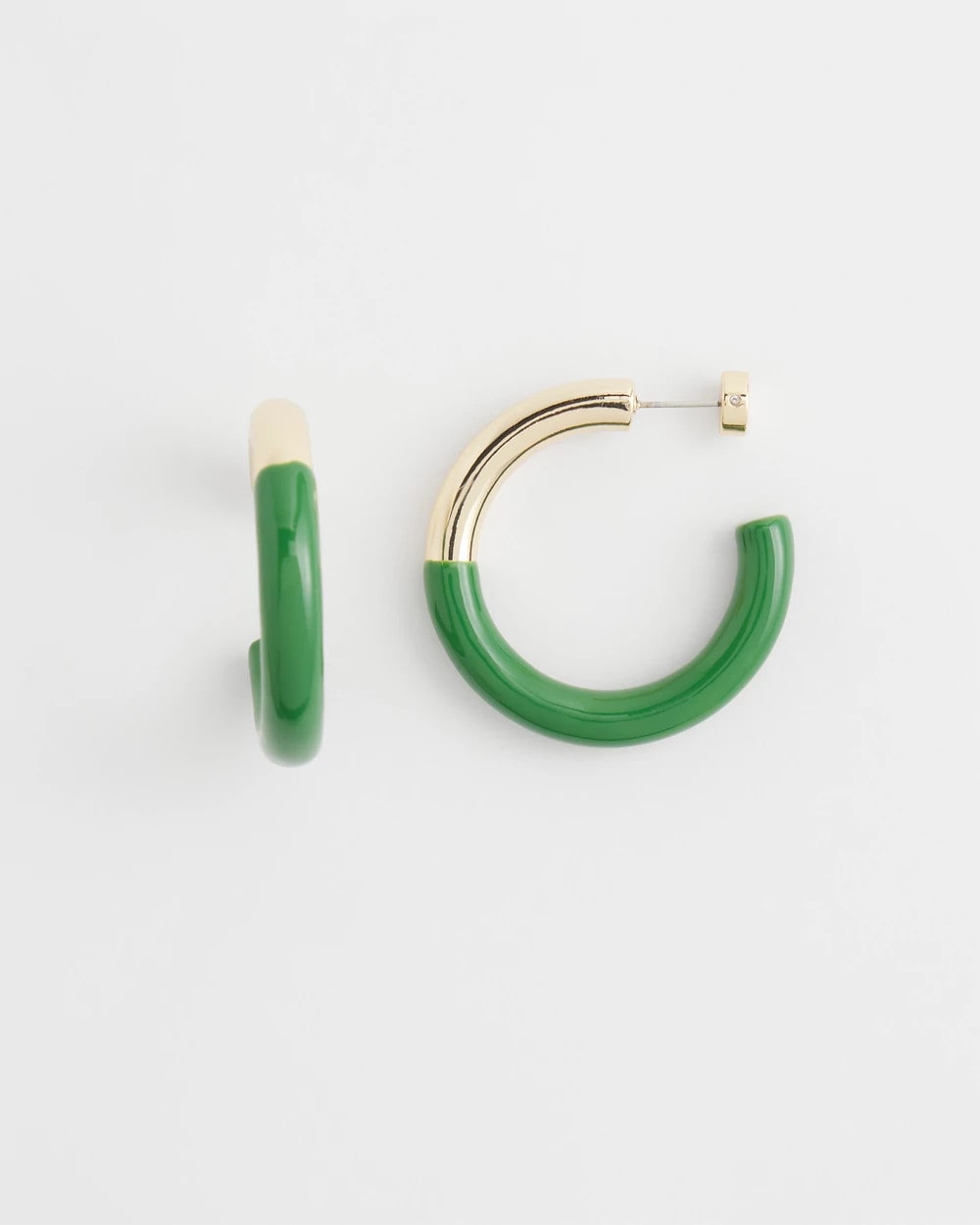Chico's No Droop™ Green Dipped Hoops Verdant Green