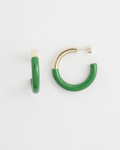 Chico's No Droop™ Green Dipped Hoops Verdant Green