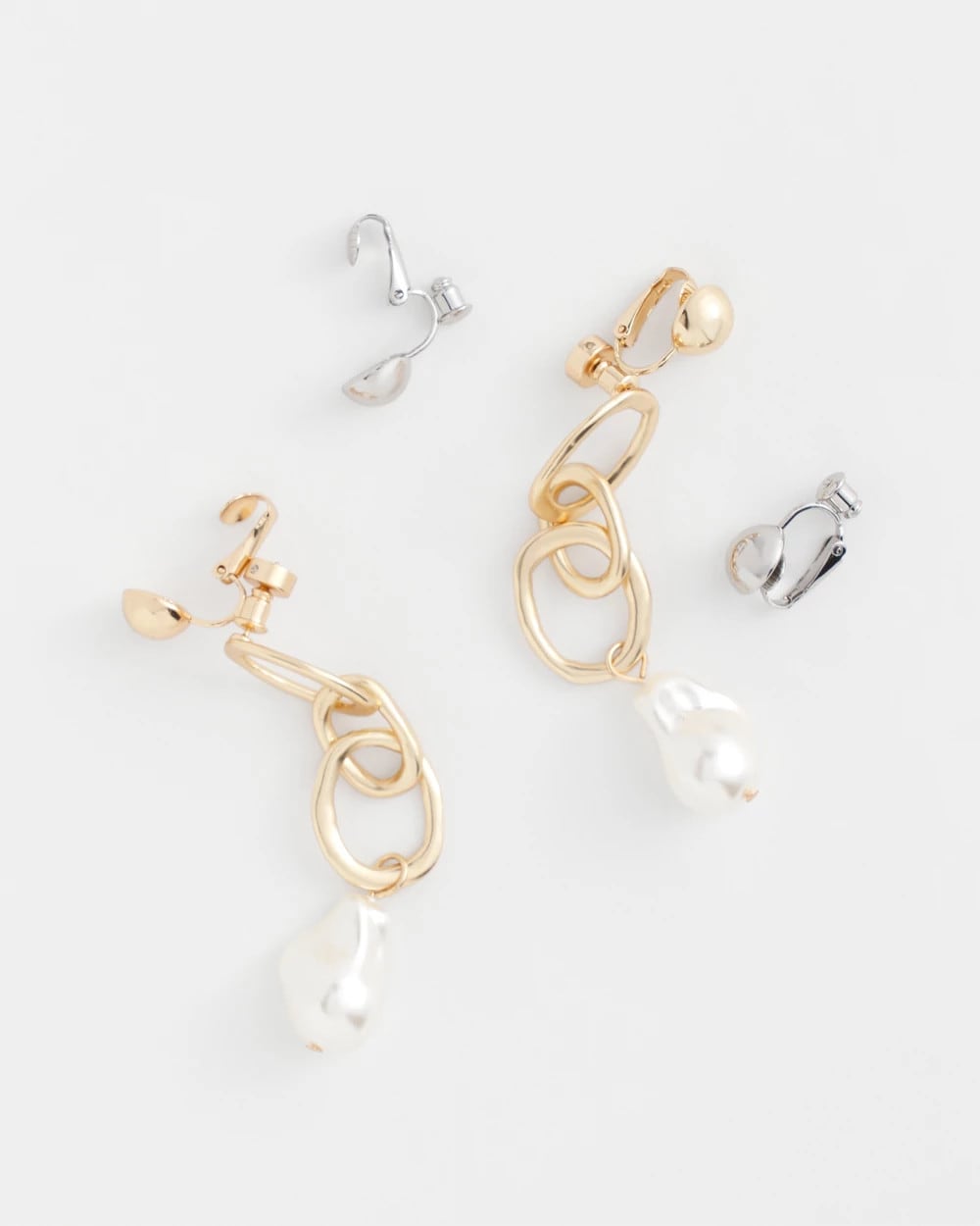 Chico's Clip Earring Converters Mixed Metals