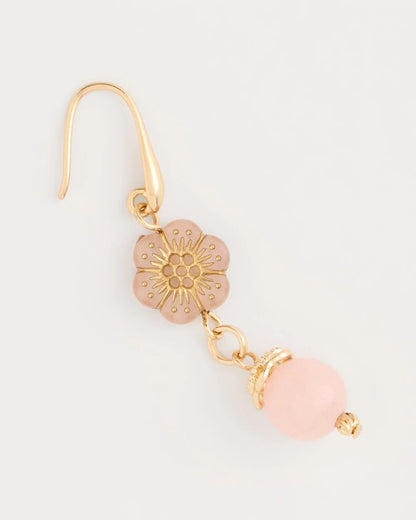 Chico's Flower Beaded Drop Earrings Orchid