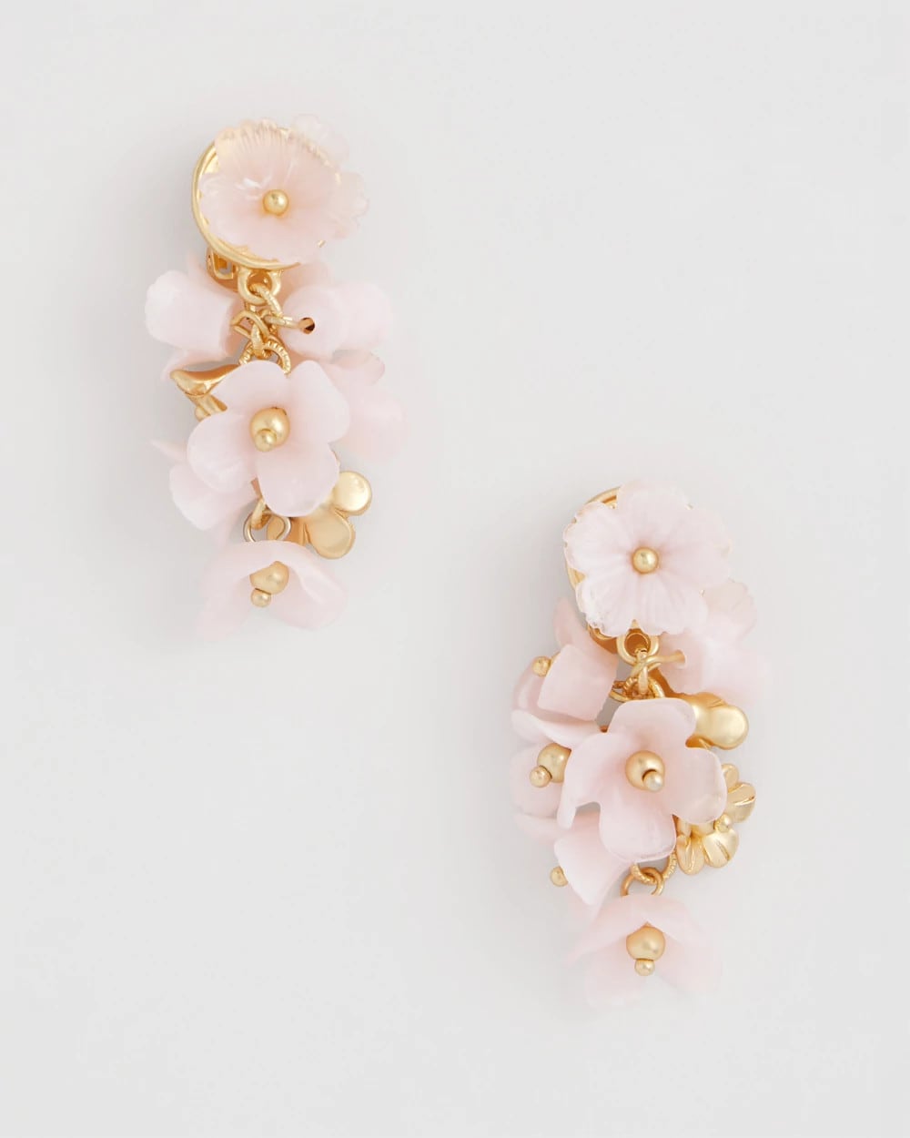 Chico's Pink Flower Cluster Drop Earrings Pink