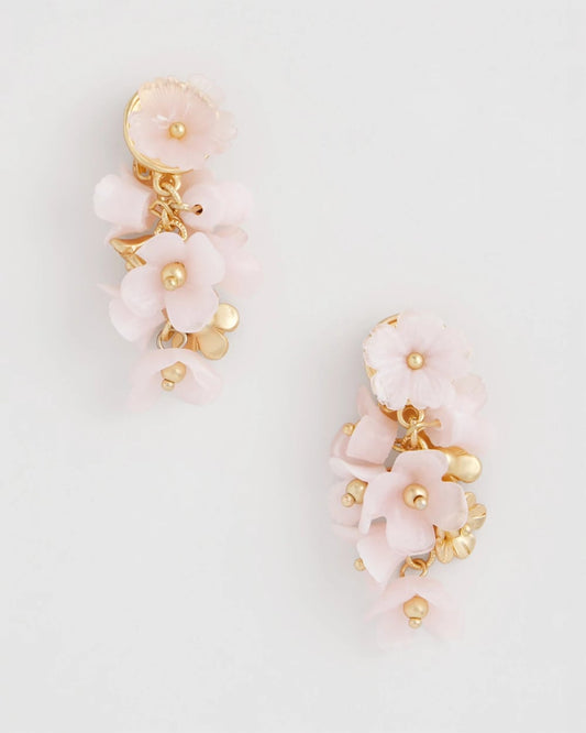 Chico's Pink Flower Cluster Drop Earrings Pink