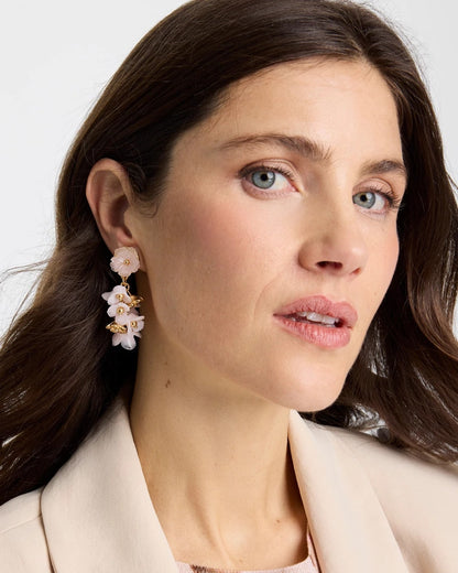 Chico's Pink Flower Cluster Drop Earrings Pink