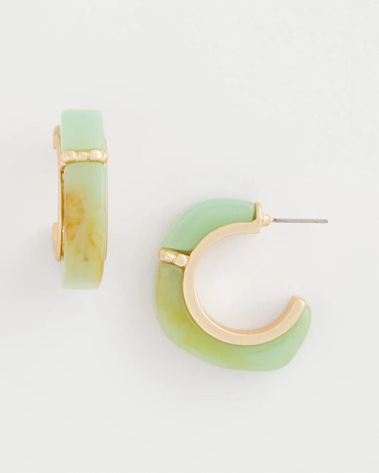 Chico's Aqua Tone Hoop Earrings Aqua