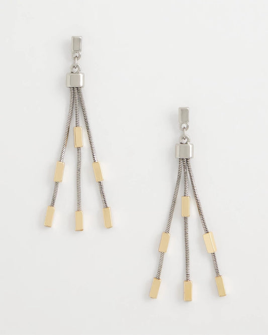 Chico's Mixed Metal Linear Earrings Mixed Metals