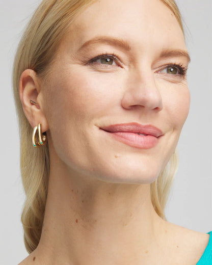Chico's Gold Double Mini Hoop Earrings Gold