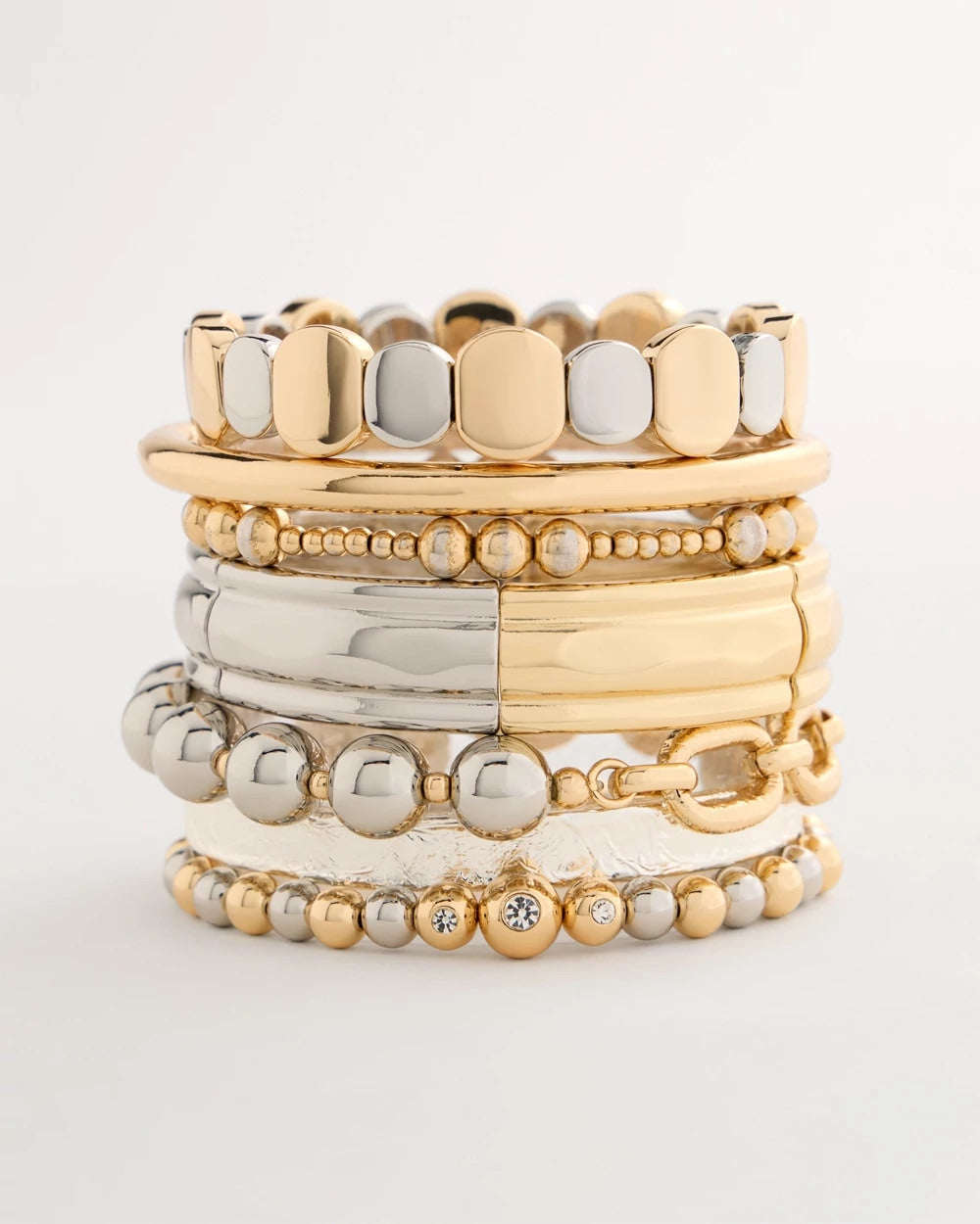 Chico's Mixed Metal Hinge Cuff Bracelet Mixed Metals