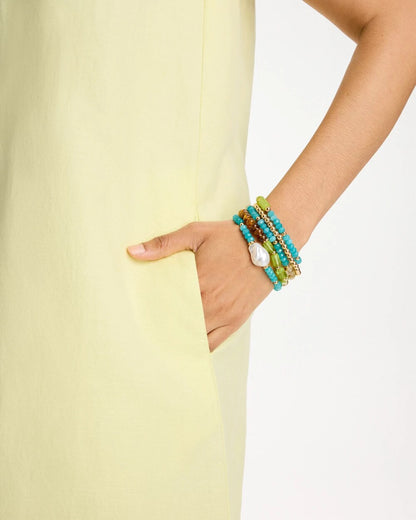 Chico's Multi-Colored Stretch Set of Five Beaded Bracelets Multi