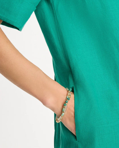 Chico's Genuine Howlite Beaded Stretch Bracelet Green