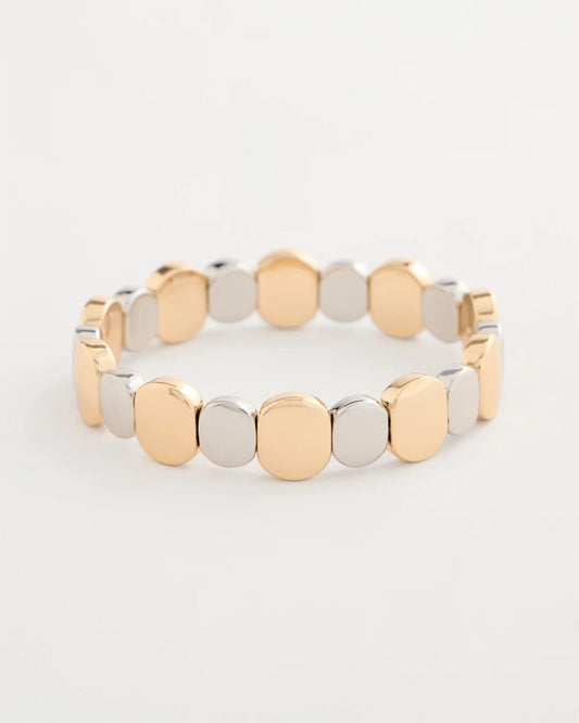 Chico's Mixed Metals Glam Stretch Bracelet Mixed Metals