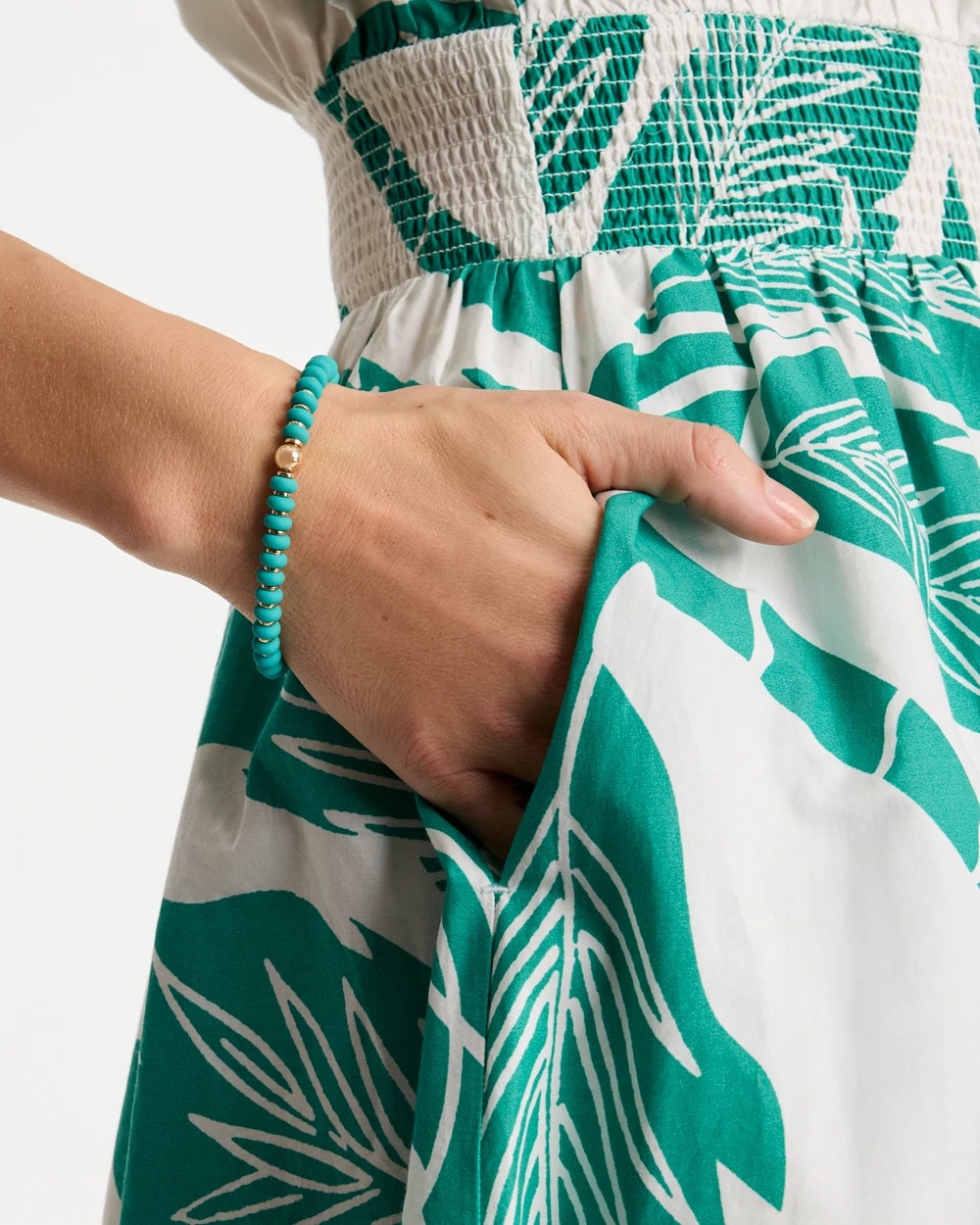 Chico's Green Round Stretch Bracelet Teal