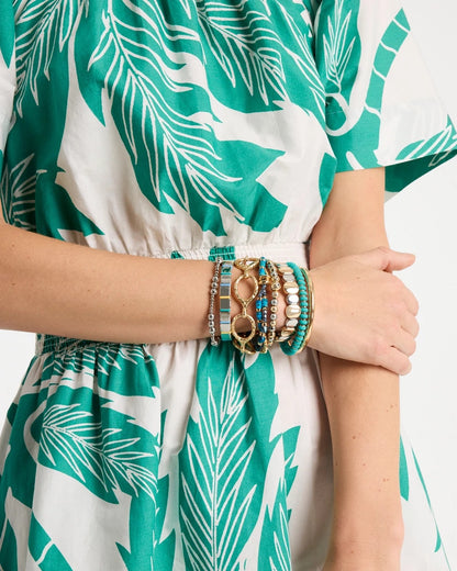 Chico's Green Round Stretch Bracelet Teal