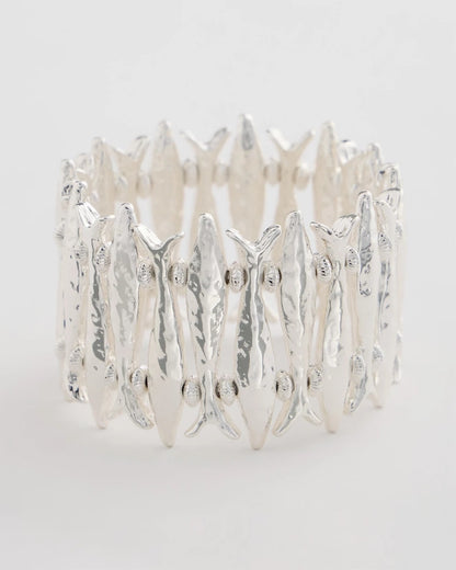 Chico's Silvertone Fish Stretch Bracelet Silver